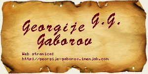 Georgije Gaborov vizit kartica